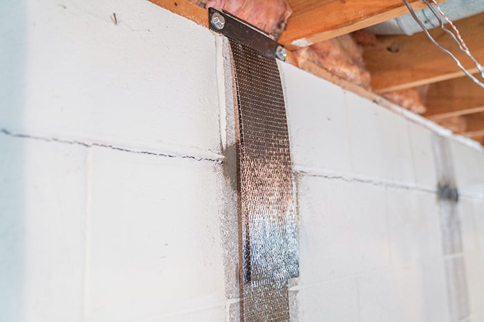 carbon fiber installation in the basement of a home